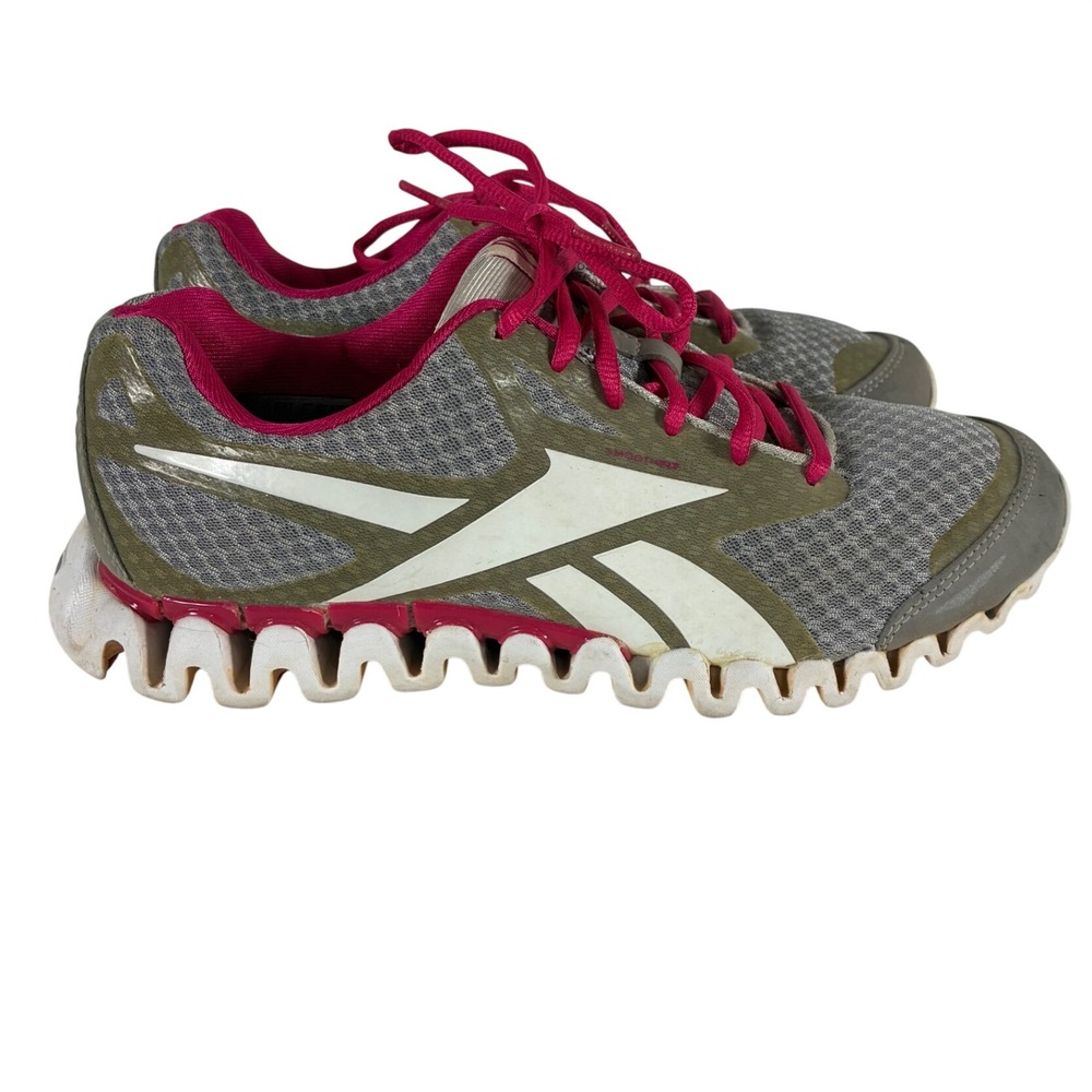 Reebok ZigNano SmoothFit Womens Running Shoes Grey Pink J85218 Size 8